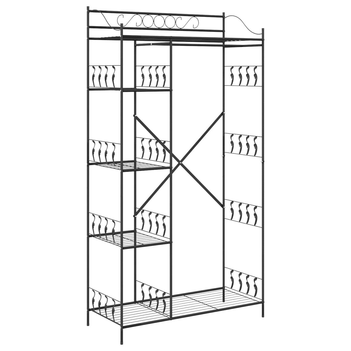 Otvoreni ormar s policom Crna 101 x 43 x 188 cm Čelik