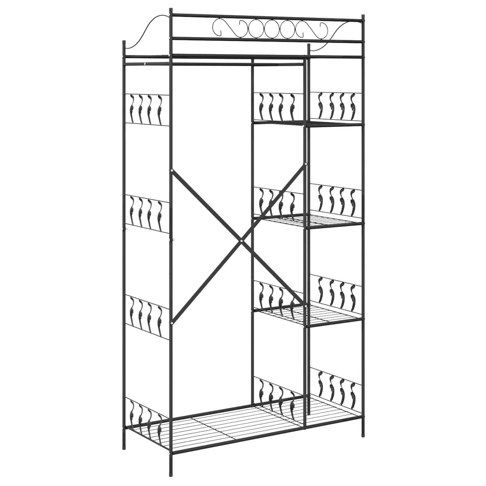 Otvoreni ormar s policom Crna 101 x 43 x 188 cm Čelik