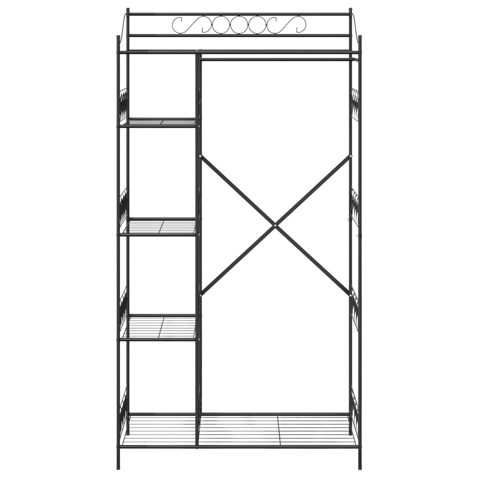 Otvoreni ormar s policom Crna 101 x 43 x 188 cm Čelik