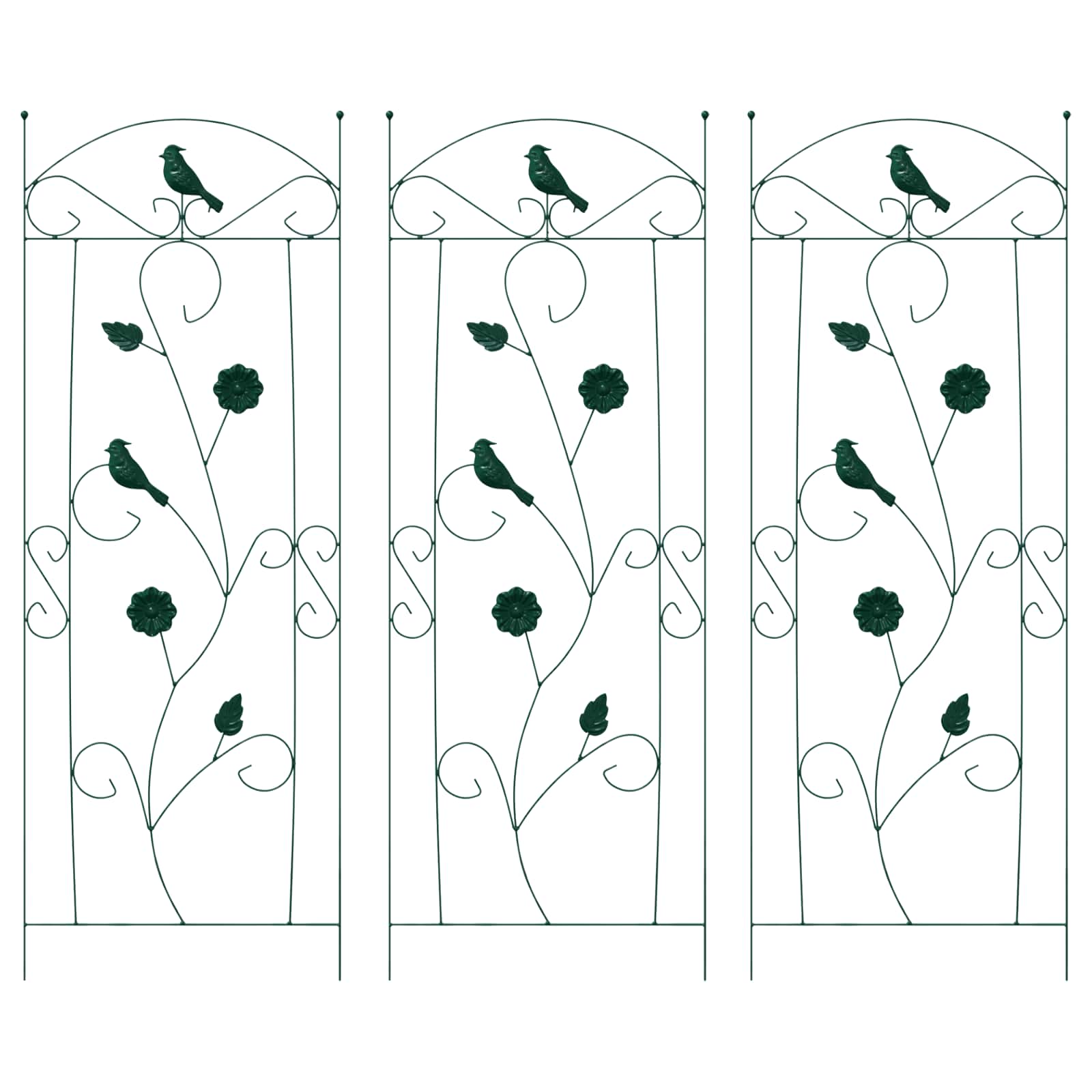 Vrtna Ograda 3 pcs Zelena 110 x 40 cm Čelik