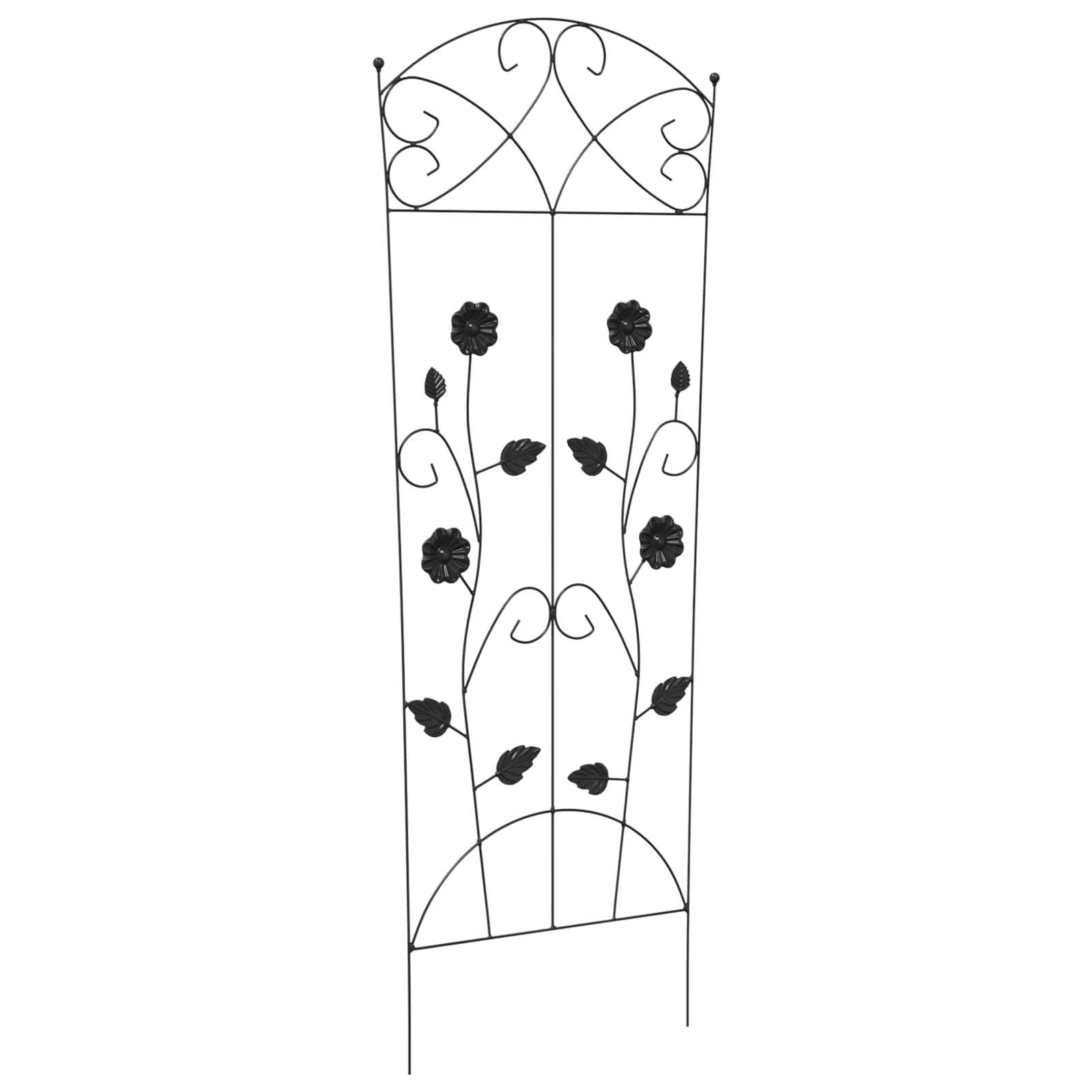 Vrtna Ograda 3 pcs Crna 110,5 x 42,5 cm Čelik