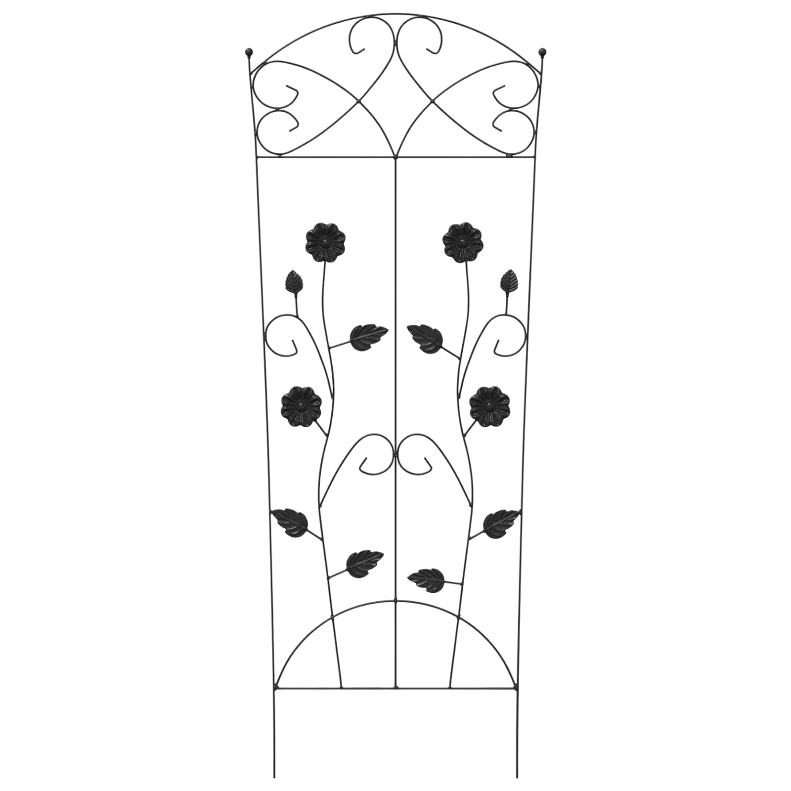 Vrtna Ograda 3 pcs Crna 110,5 x 42,5 cm Čelik