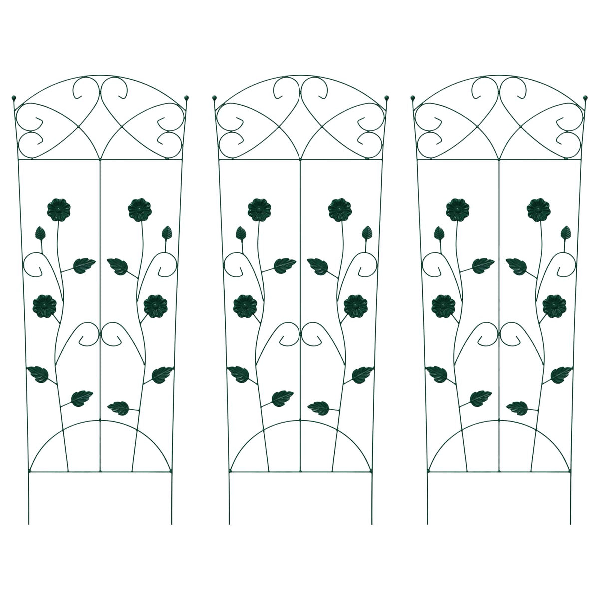 Vrtna Ograda 3 pcs Zelena 110,5 x 42,5 cm Čelik