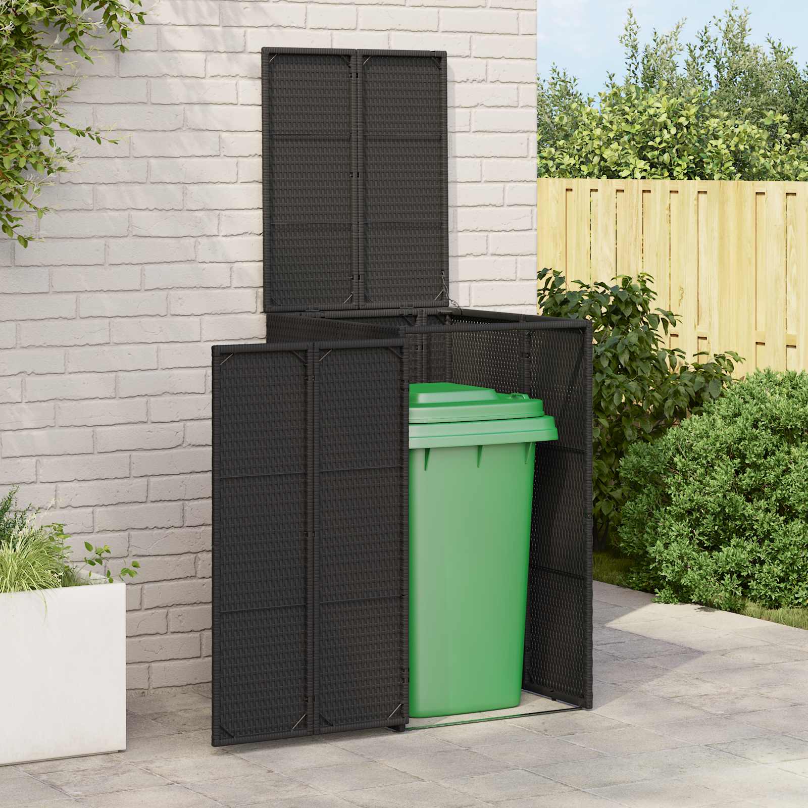 Kutija za smeće Crna 65 x 80 x 115 cm Polietilen