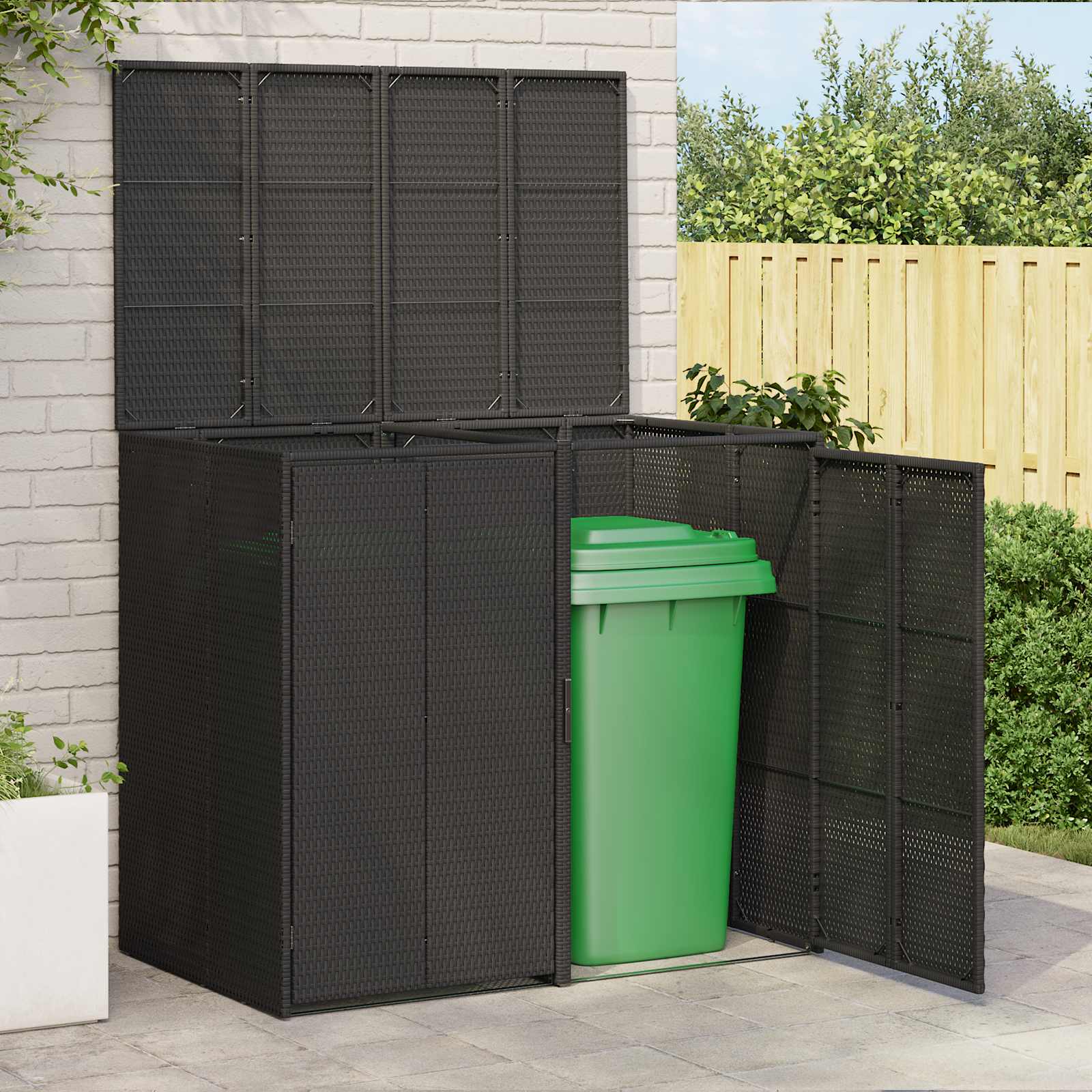 Kutija za smeće 2 pcs Crna 130 x 80 x 115 cm Polietilen