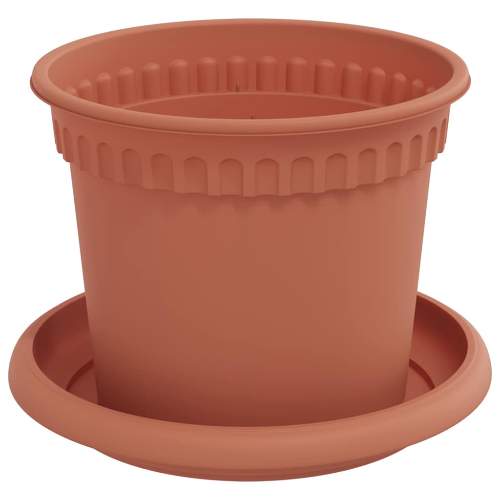 Saksije za biljke 6 pcs Crvena cigla Ø 12,5 x 10 cm Plastika