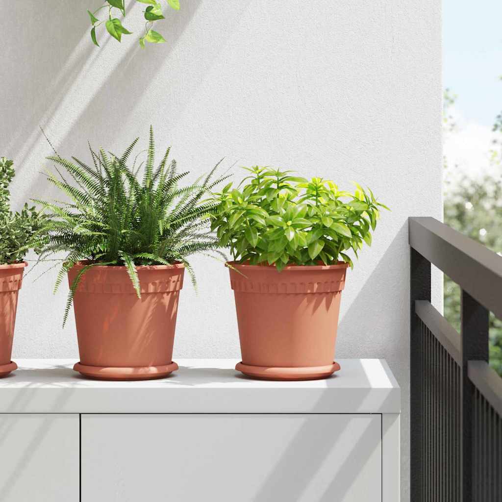 Saksije za biljke 6 pcs Crvena cigla Ø 19 x 16 cm Plastika
