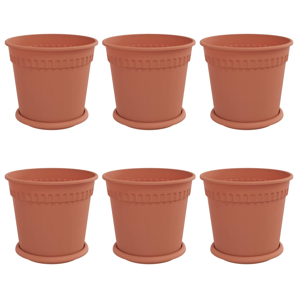 Saksije za biljke 6 pcs Crvena cigla Ø 19 x 16 cm Plastika