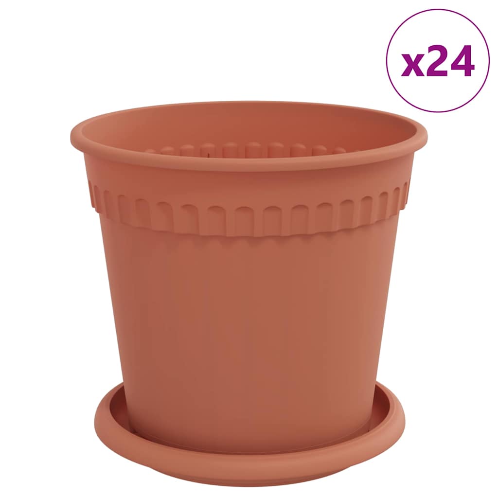 Saksije za biljke 24 pcs Crvena cigla Ø 17 x 14 cm Plastika