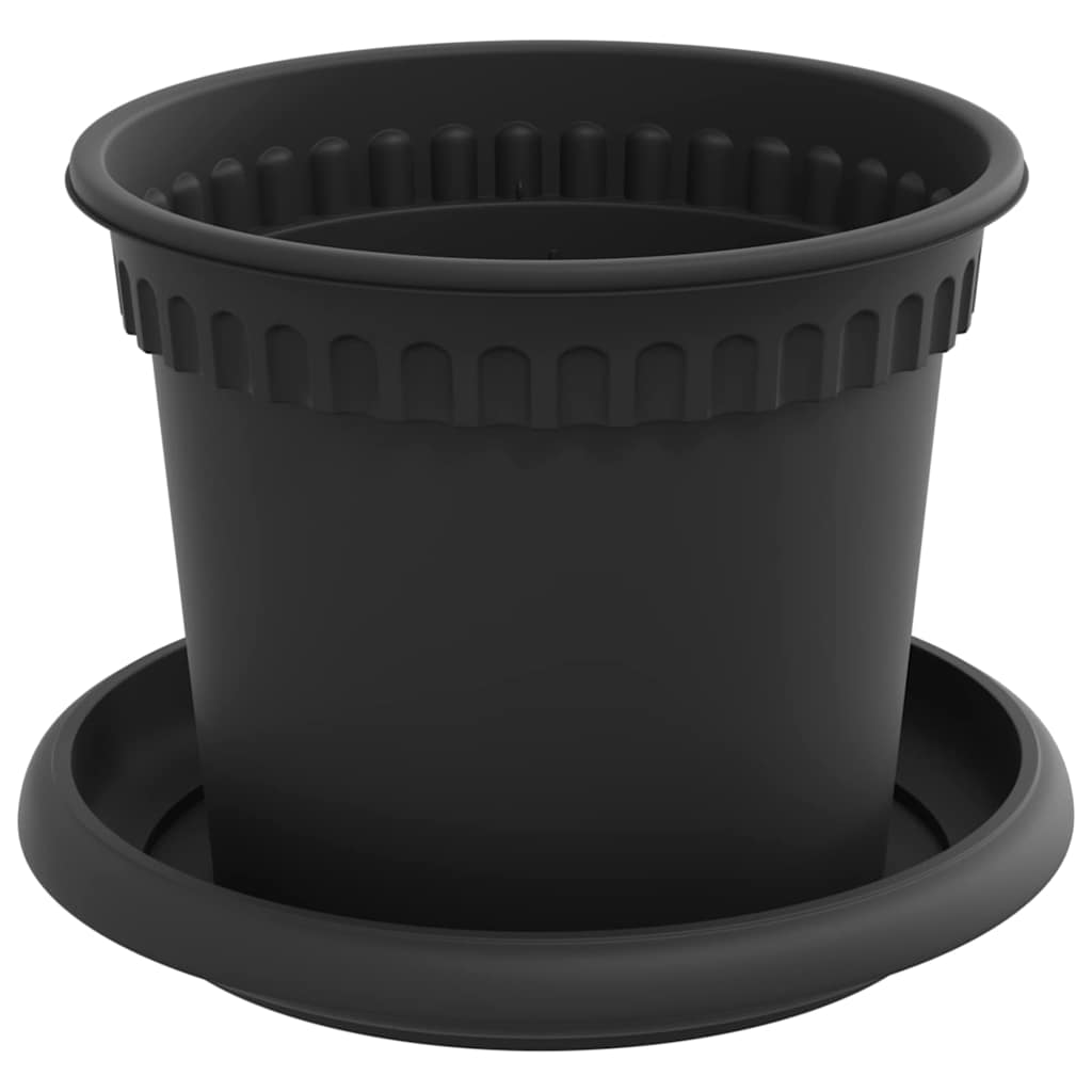 Saksije za biljke 24 pcs Crna Ø 12,5 x 10 cm Plastika