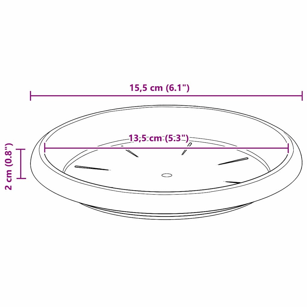 Saksije za biljke 24 pcs Crna Ø 17 x 14 cm Plastika