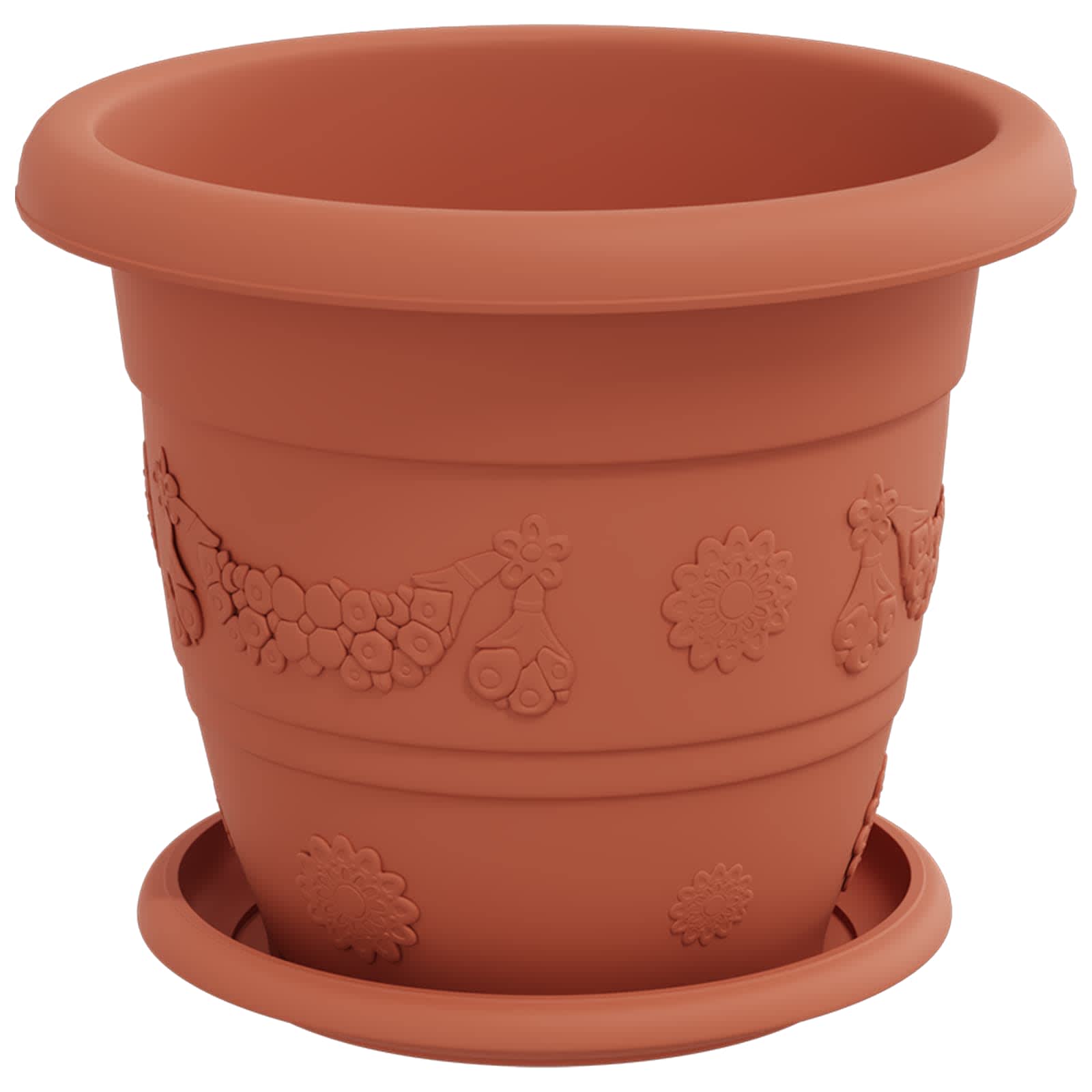 Saksije za biljke 6 pcs Crvena cigla Ø 22 x 18 cm Plastika