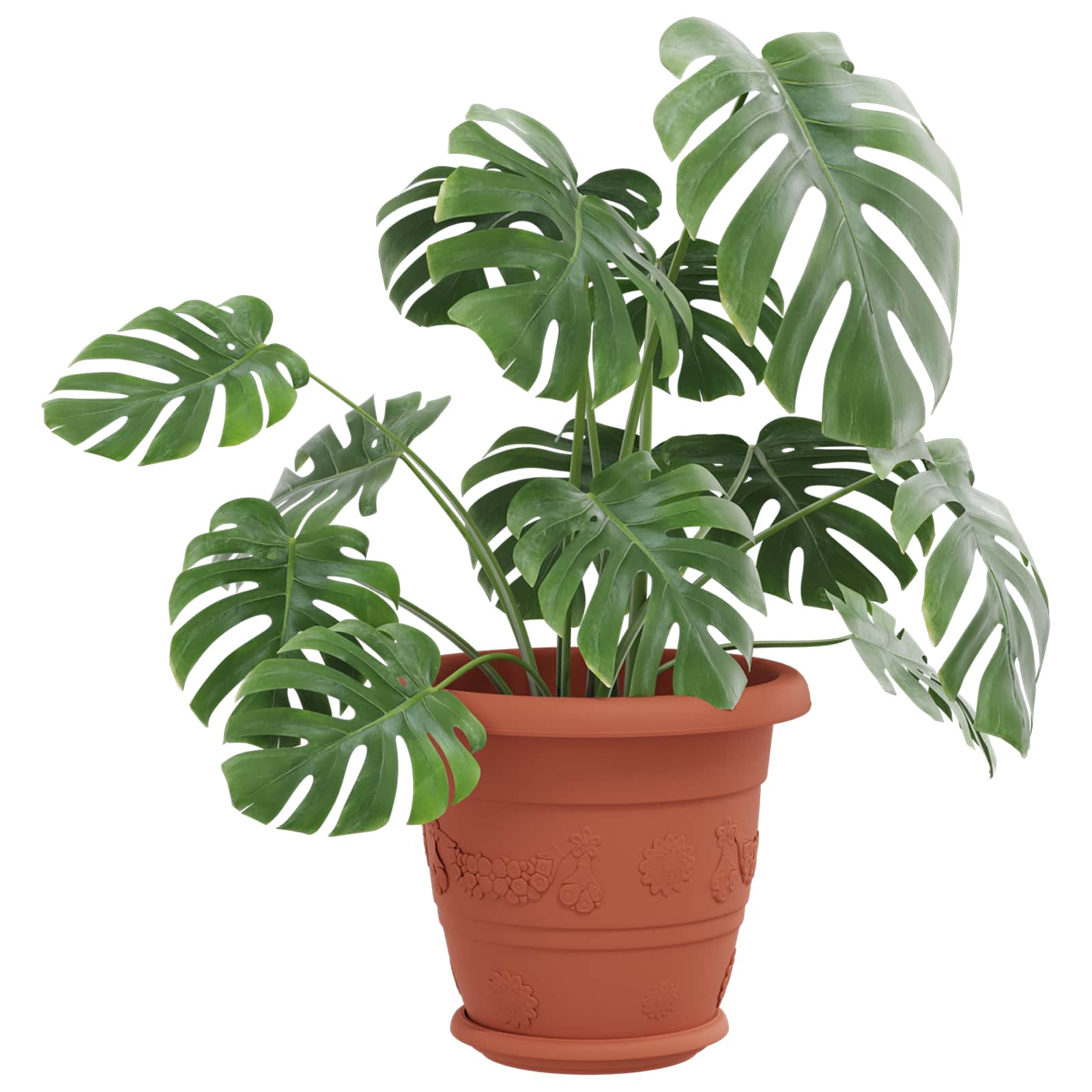 Saksije za biljke 6 pcs Crvena cigla Ø 22 x 18 cm Plastika