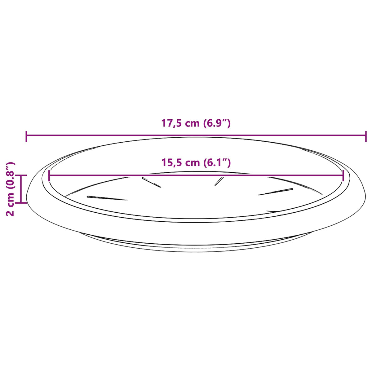 Saksije za biljke 6 pcs Crvena cigla Ø 22 x 18 cm Plastika