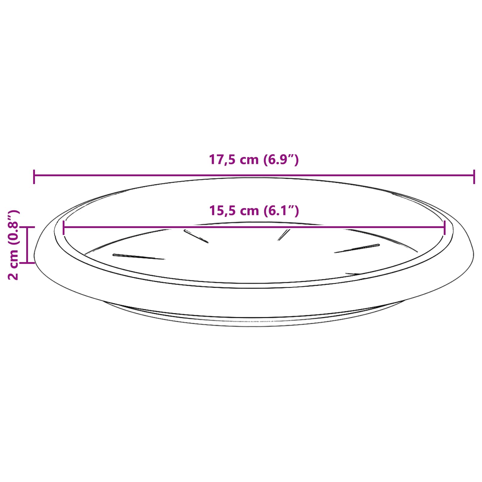 Saksije za biljke 6 pcs Crvena cigla Ø 22 x 18 cm Plastika