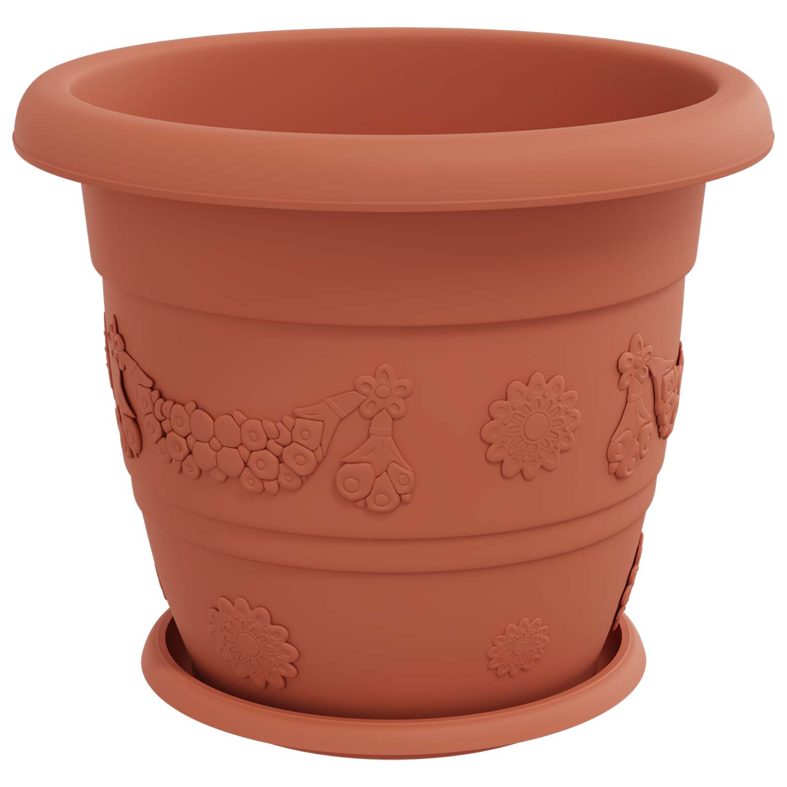 Saksije za biljke 6 pcs Crvena cigla Ø 34 x 28 cm Plastika
