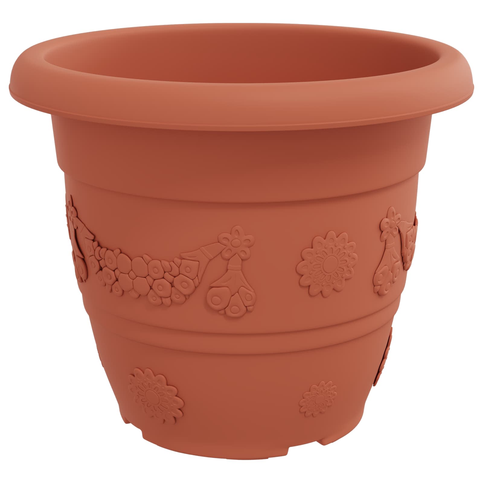 Saksije za biljke 6 pcs Crvena cigla Ø 34 x 28 cm Plastika