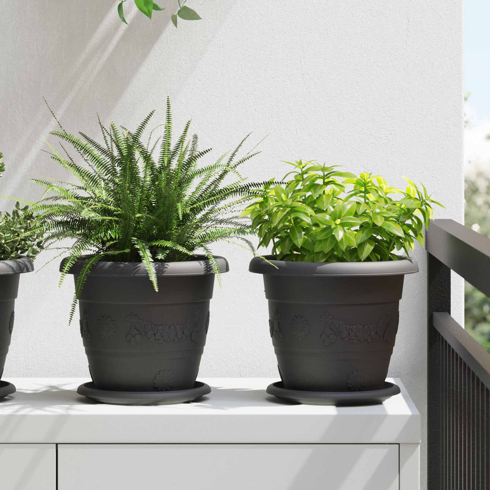 Saksije za biljke 24 pcs Crna Ø 22 x 18 cm Plastika