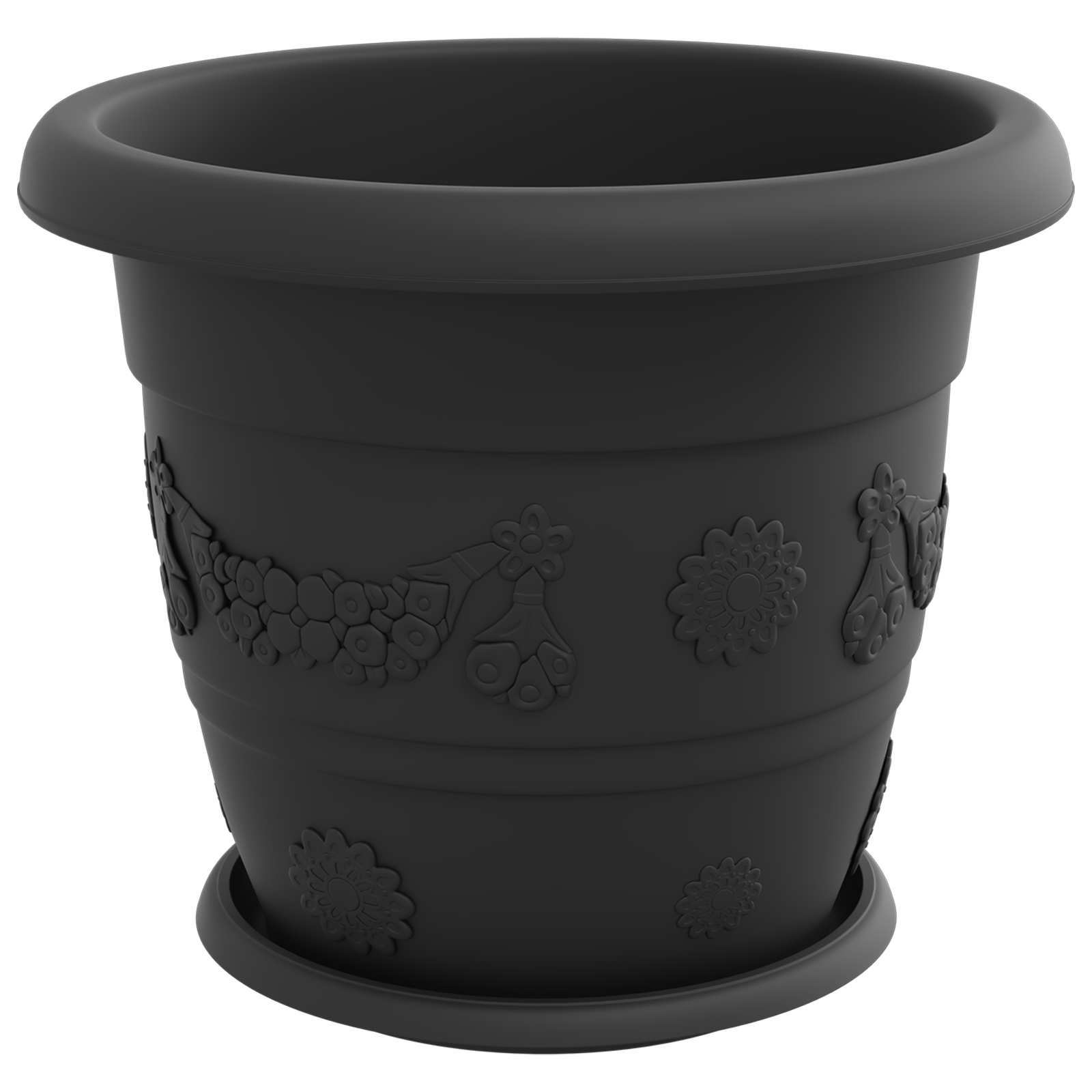 Saksije za biljke 24 pcs Crna Ø 34 x 28 cm Plastika