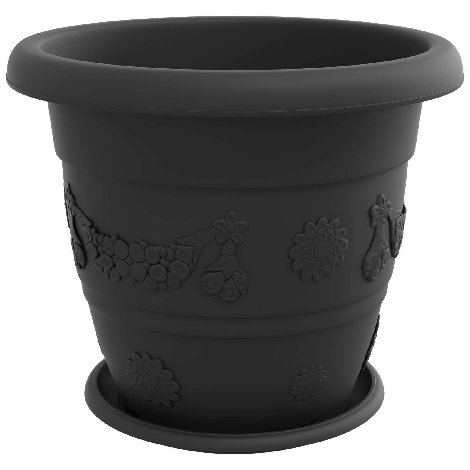 Saksije za biljke 24 pcs Crna Ø 39 x 32 cm Plastika