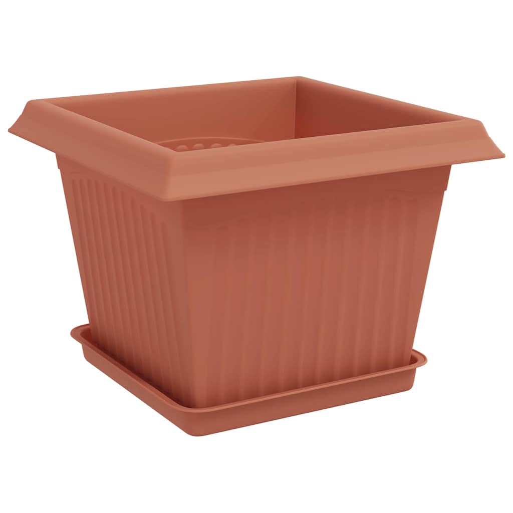 Saksije za biljke 6 pcs Crvena cigla 23 x 23 x 17,5 cm Plastika