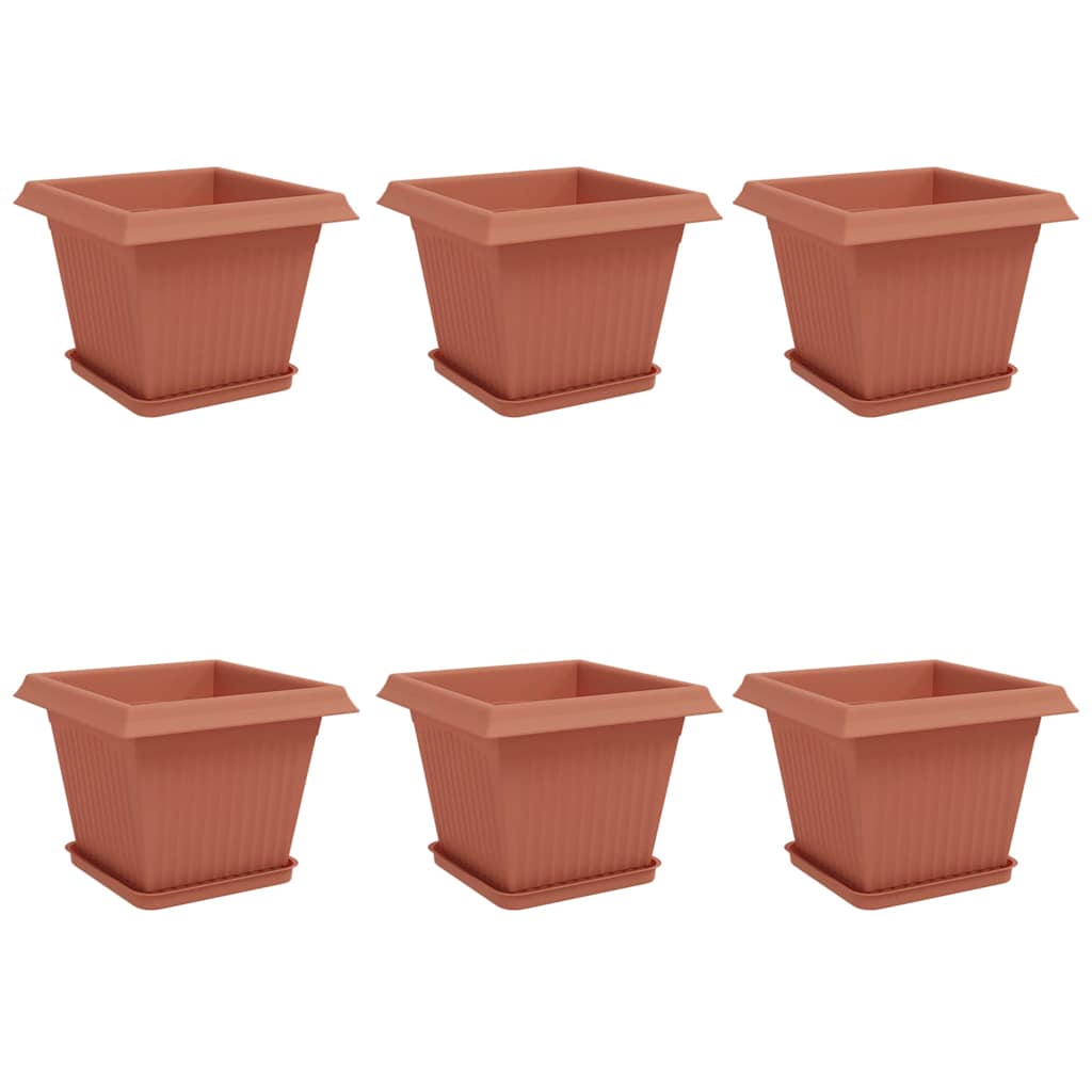 Saksije za biljke 6 pcs Crvena cigla 28,5 x 28,5 x 22 cm