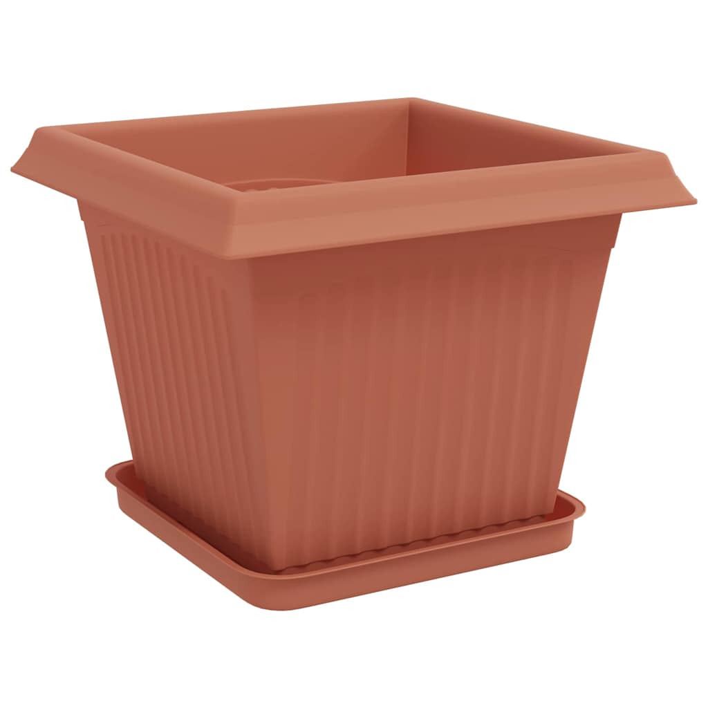 Saksije za biljke 6 pcs Crvena cigla 33 x 33 x 26 cm Plastika