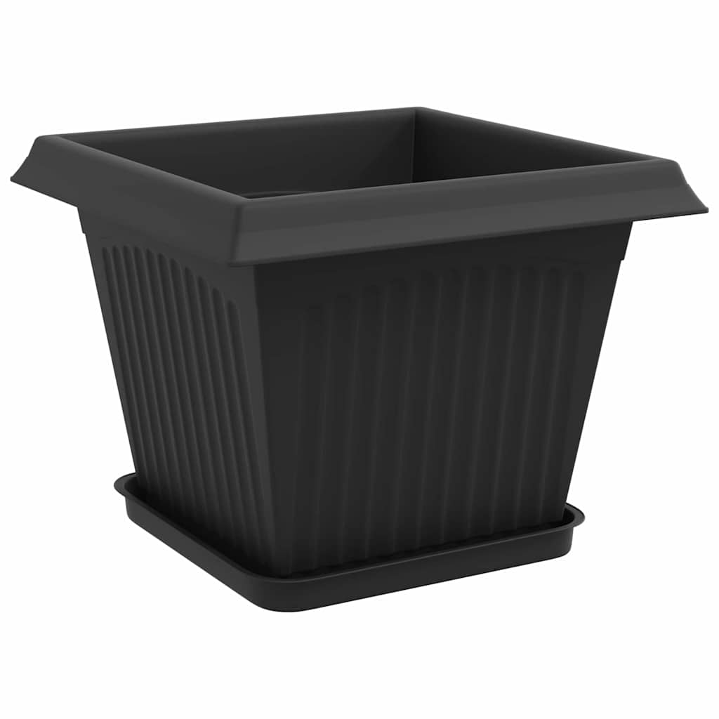 Saksije za biljke 6 pcs Crna 28,5 x 28,5 x 22 cm Plastika
