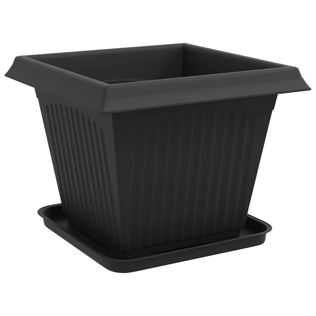 Saksije za biljke 6 pcs Crna 38 x 38 x 30 cm Plastika