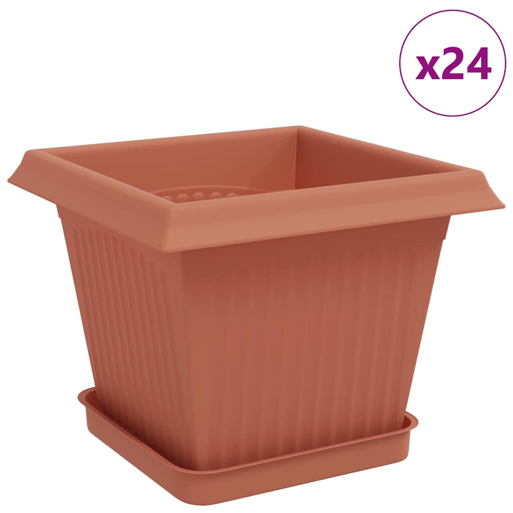 Saksije za biljke 24 pcs Crvena cigla 20 x 20 x 16 cm Plastika