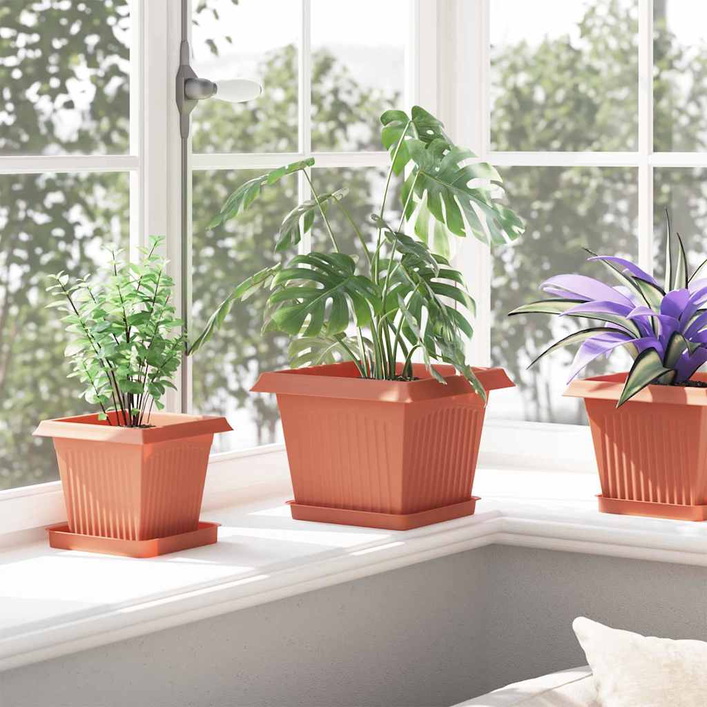 Saksije za biljke 24 pcs Crvena cigla 23 x 23 x 17,5 cm