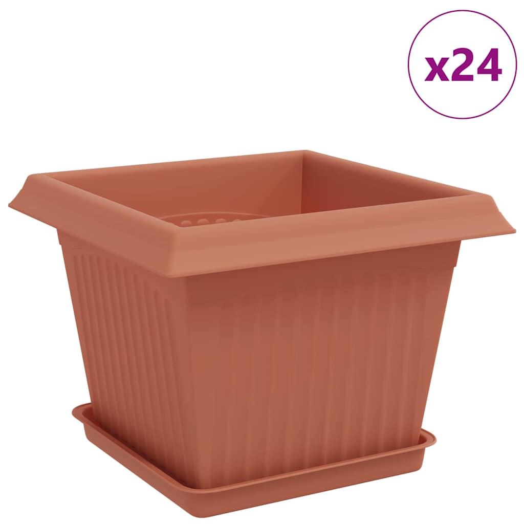 Saksije za biljke 24 pcs Crvena cigla 23 x 23 x 17,5 cm