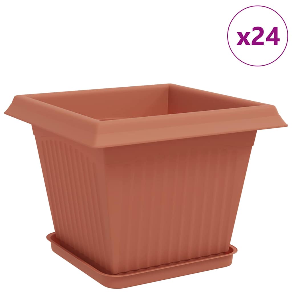 Saksije za biljke 24 pcs Crvena cigla 28,5 x 28,5 x 22 cm