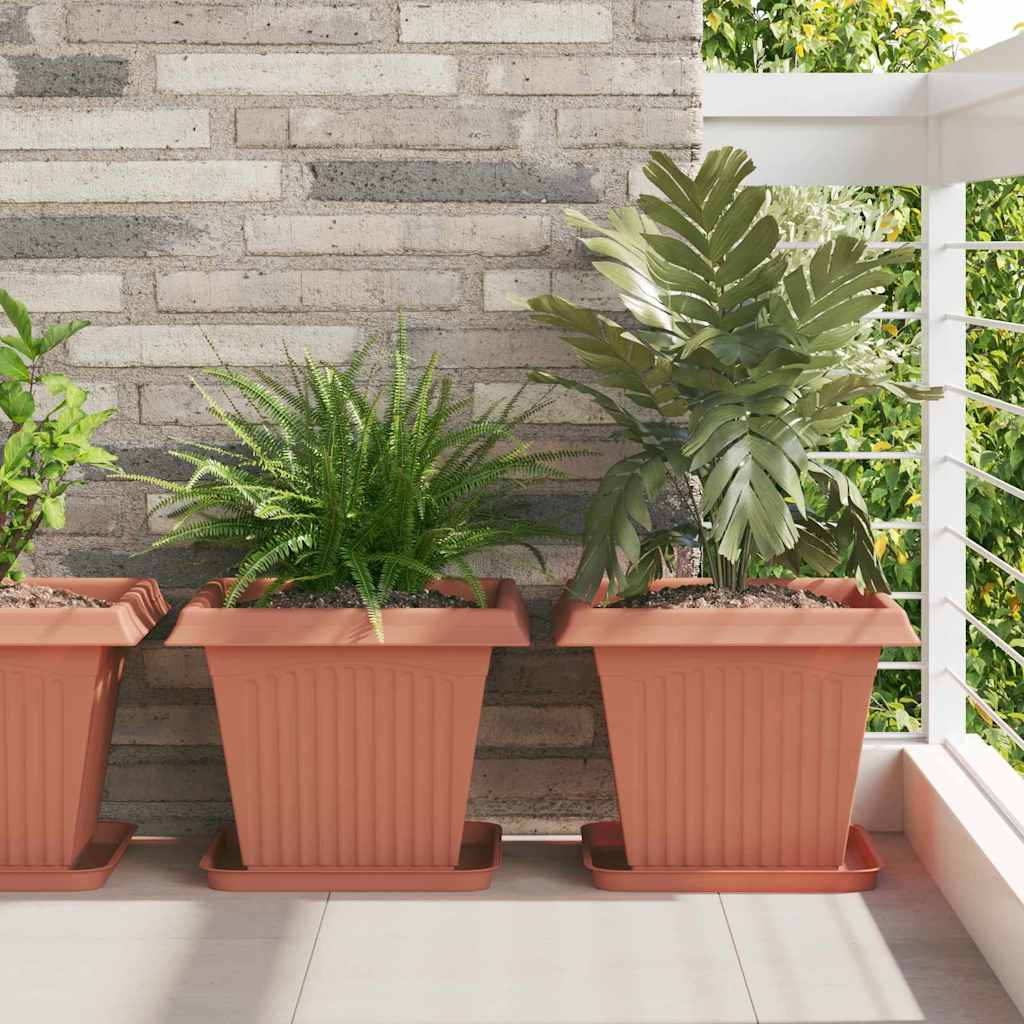 Saksije za biljke 24 pcs Crvena cigla 38 x 38 x 30 cm Plastika