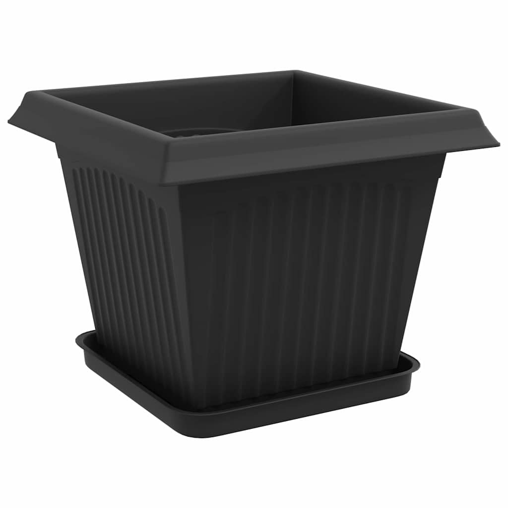 Saksije za biljke 24 pcs Crna 33 x 33 x 26 cm Plastika