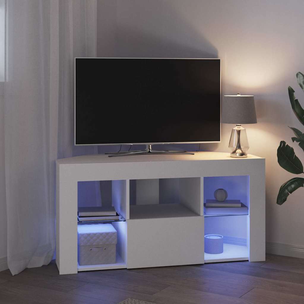 Kotni LED TV ormar Bijelo 100 x 40 x 50 cm Konstruirano drvo