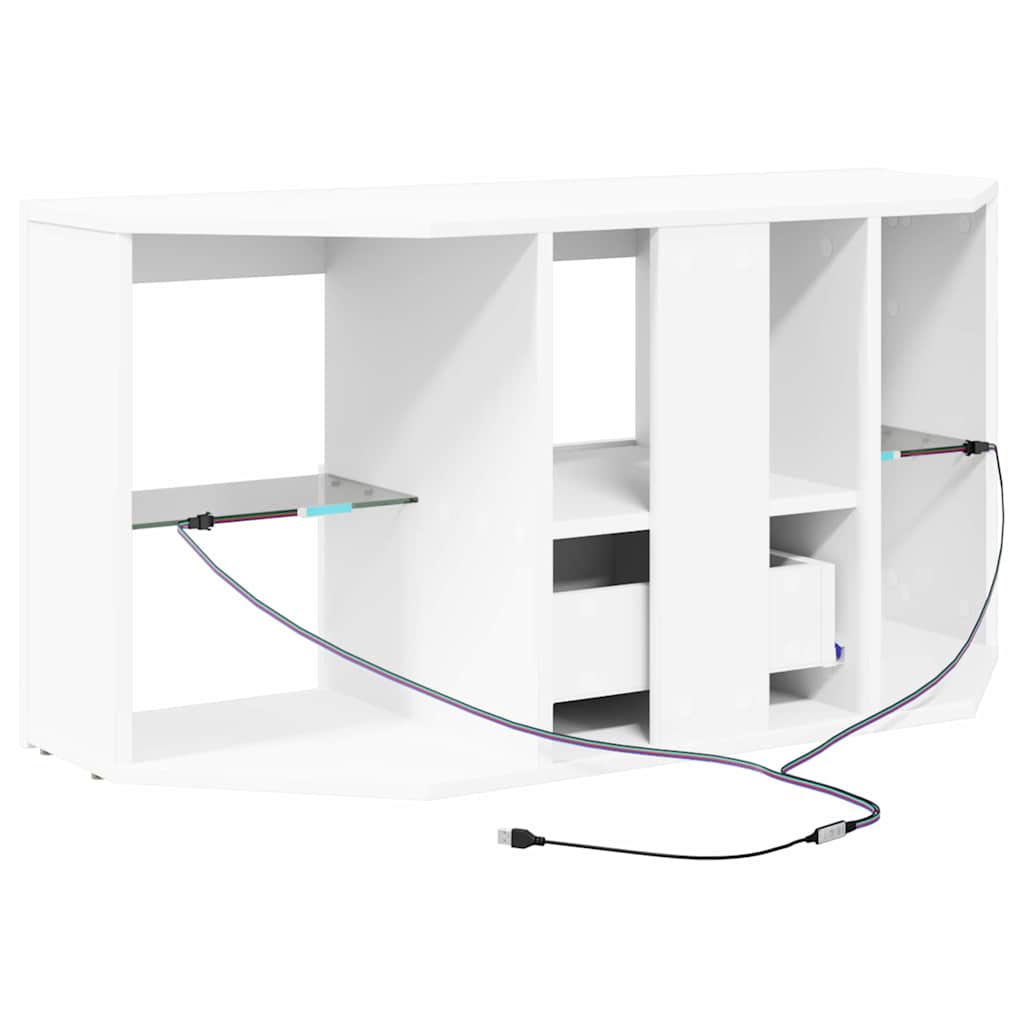 Kotni LED TV ormar Bijelo 100 x 40 x 50 cm Konstruirano drvo