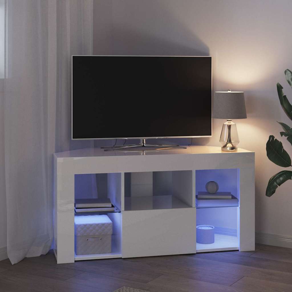 Kotni LED TV ormar Zidne Visoki sjaj bijela 100 x 40 x 50 cm