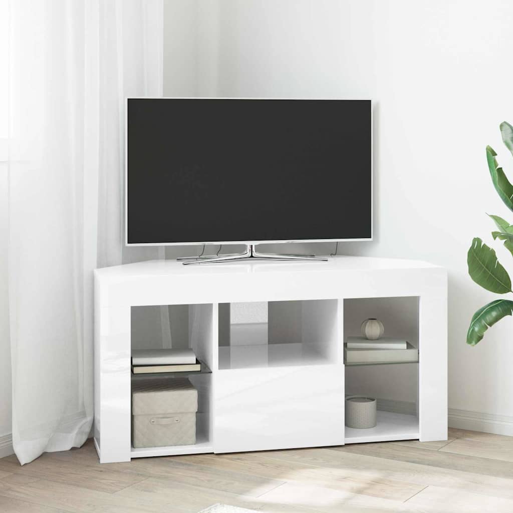 Kotni LED TV ormar Zidne Visoki sjaj bijela 100 x 40 x 50 cm