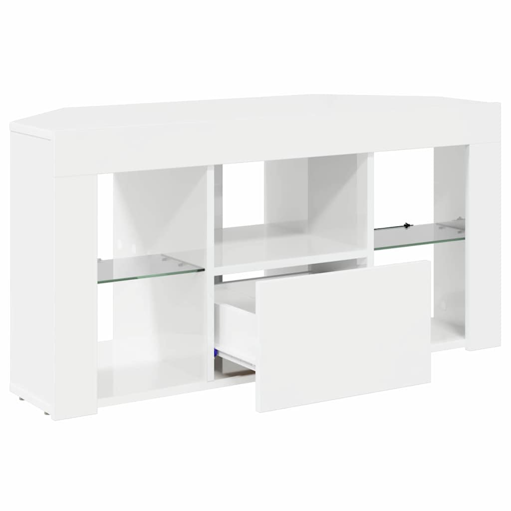 Kotni LED TV ormar Zidne Visoki sjaj bijela 100 x 40 x 50 cm