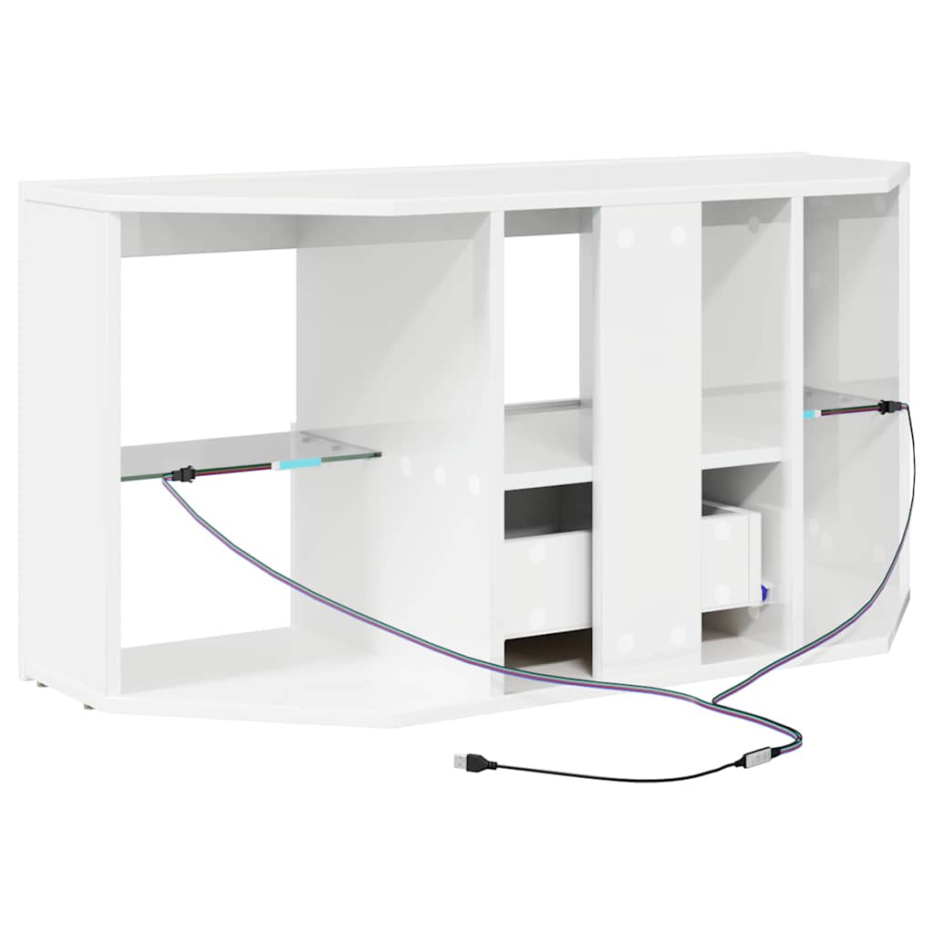 Kotni LED TV ormar Zidne Visoki sjaj bijela 100 x 40 x 50 cm