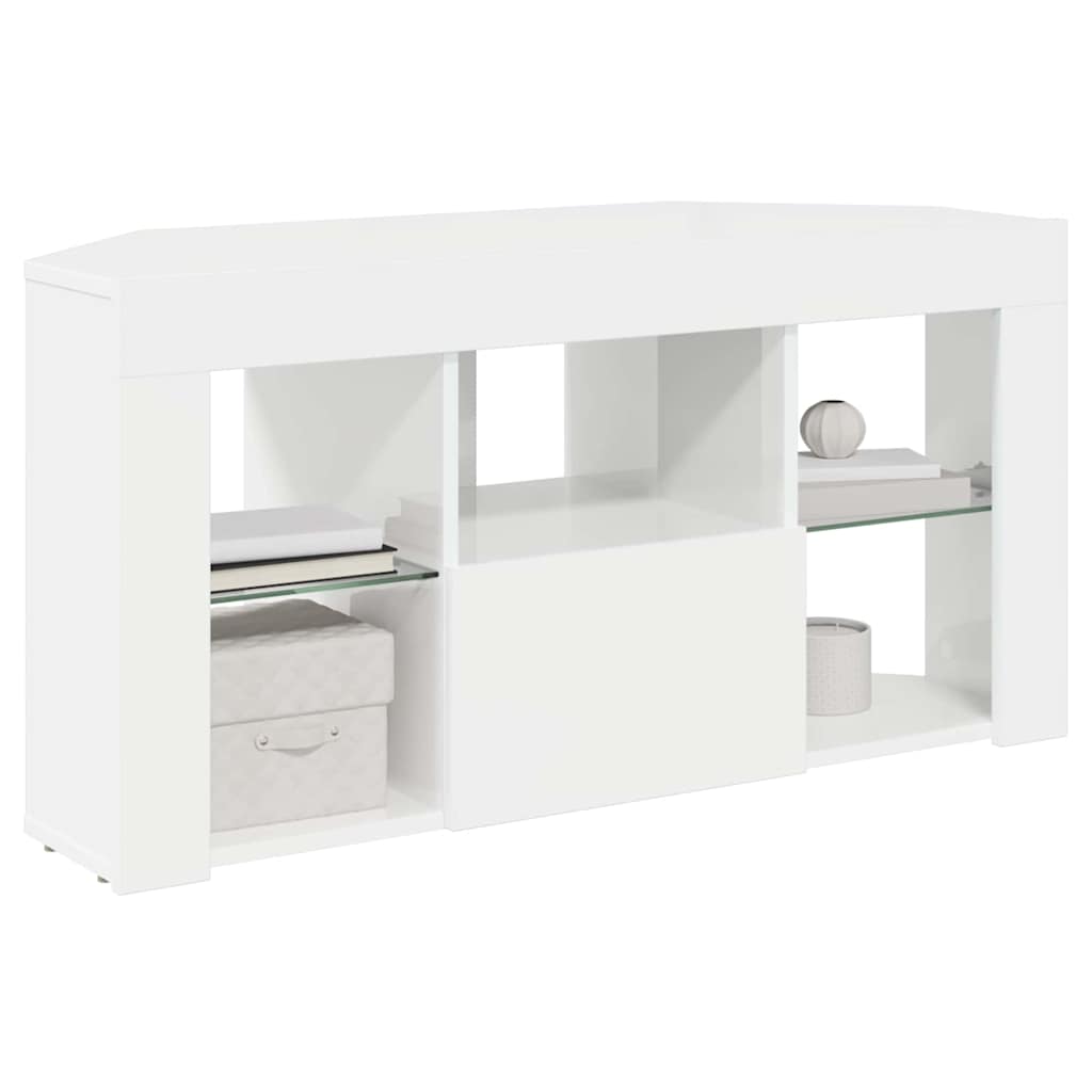 Kotni LED TV ormar Zidne Visoki sjaj bijela 100 x 40 x 50 cm
