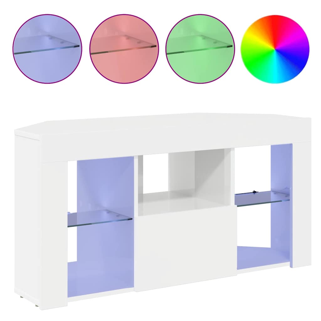 Kotni LED TV ormar Zidne Visoki sjaj bijela 100 x 40 x 50 cm