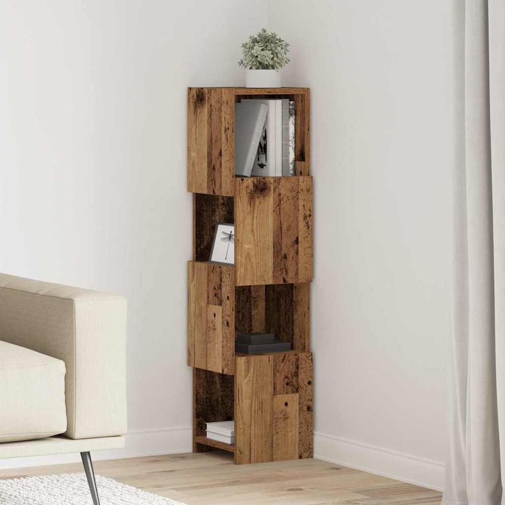 Kutni ormarić Staro drvo 25,5x25x102cm Konstruirano drvo
