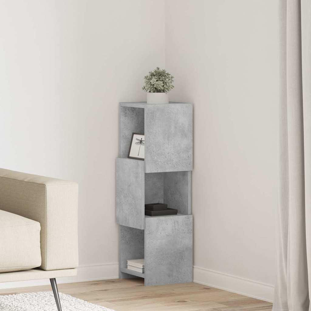 Kutni ormarić Betonski sivi 25,5x25x80cm Konstruirano drvo