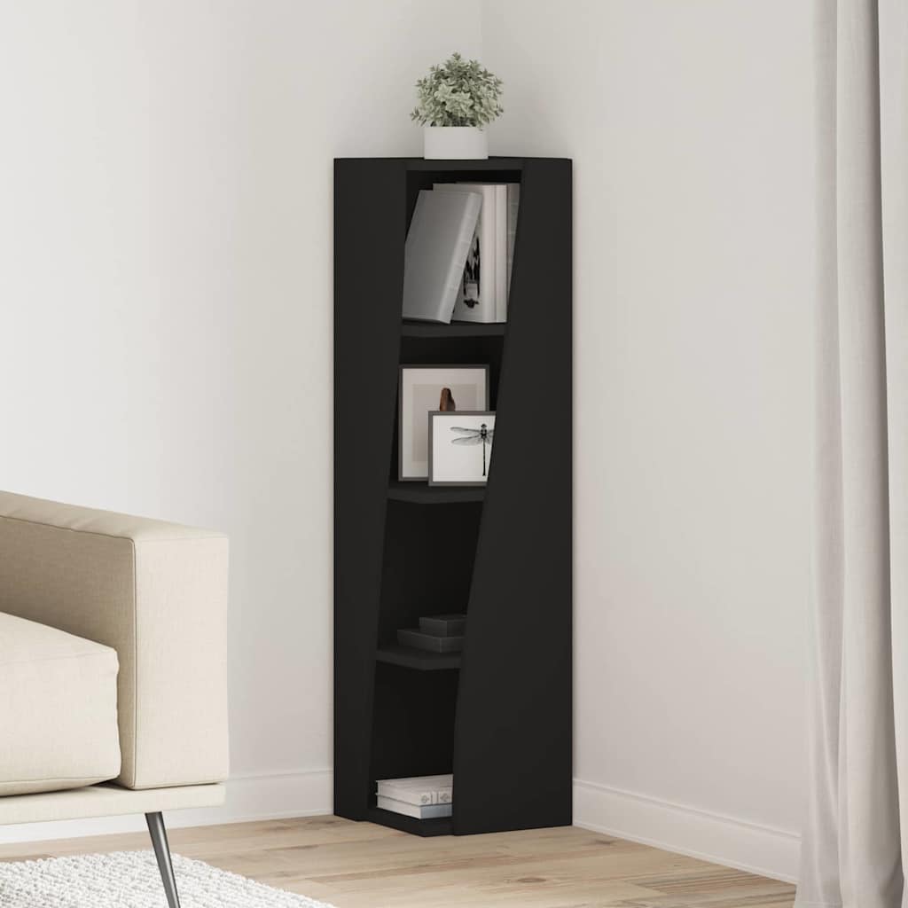 Kutni ormarić Crna 27,5x27x102cm Konstruirano drvo
