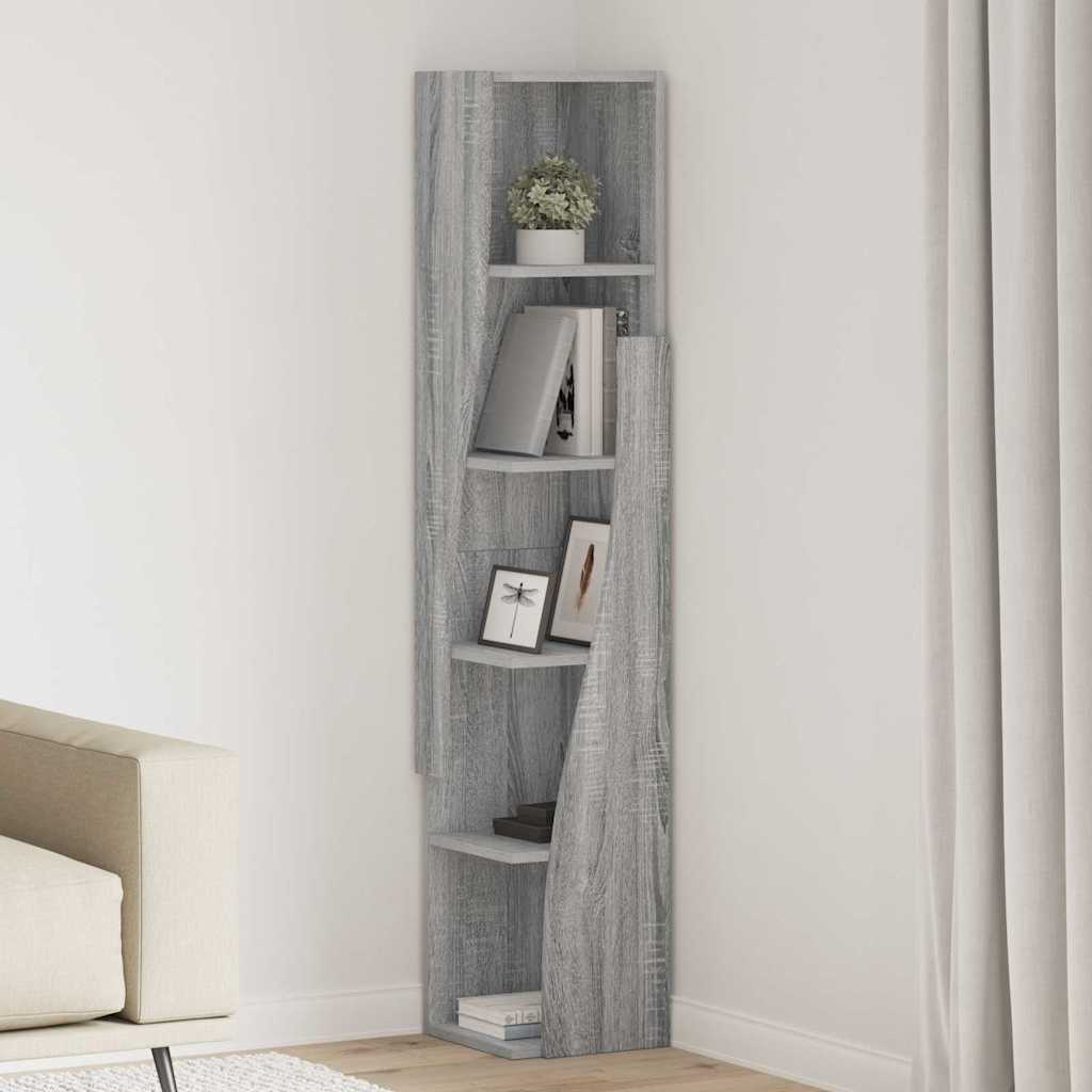 Kutni ormarić Siva Sonoma 27,5x27x140cm Konstruirano drvo