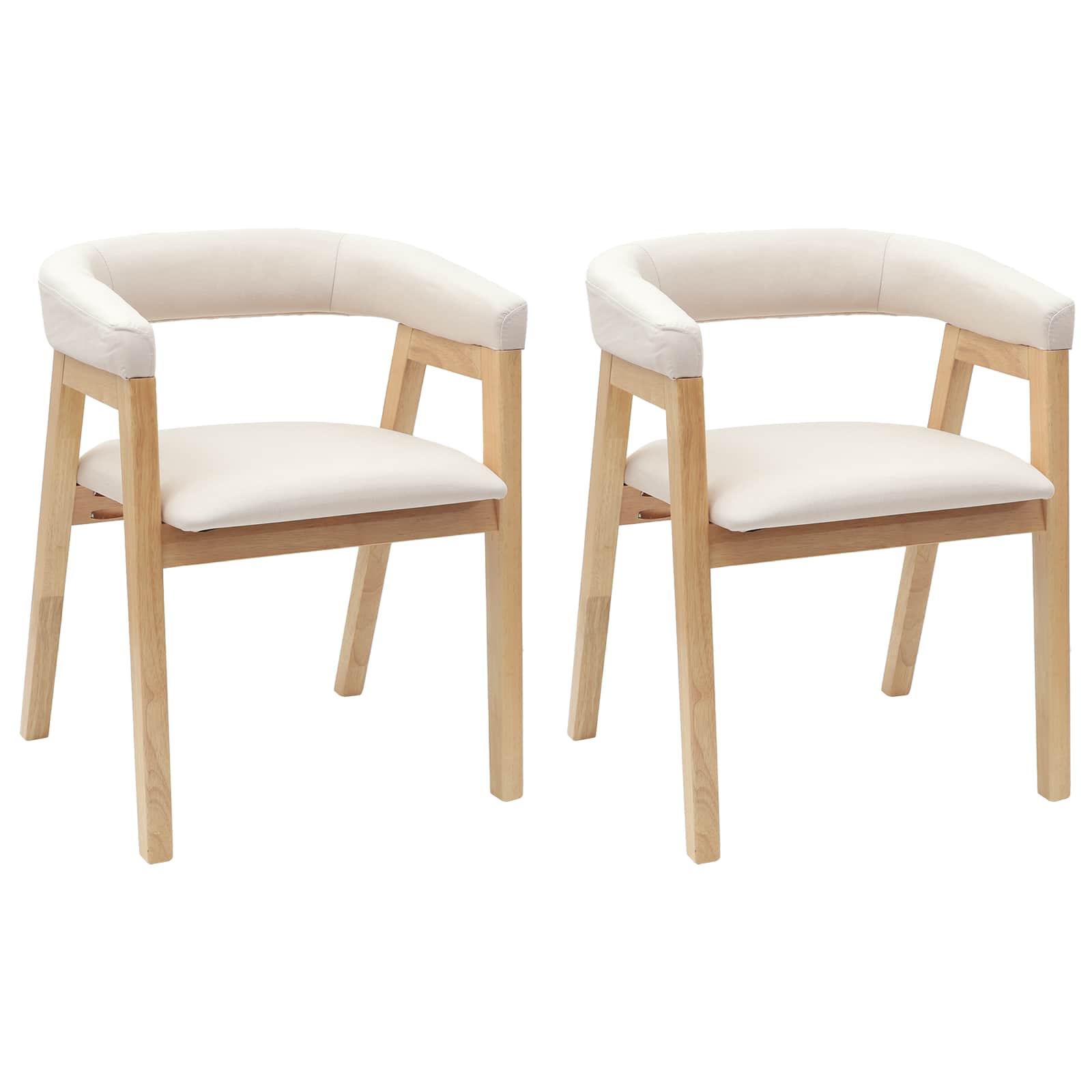 Trpezarijske stolice 2 pcs Prirodna 54 x 57 x 73 cm