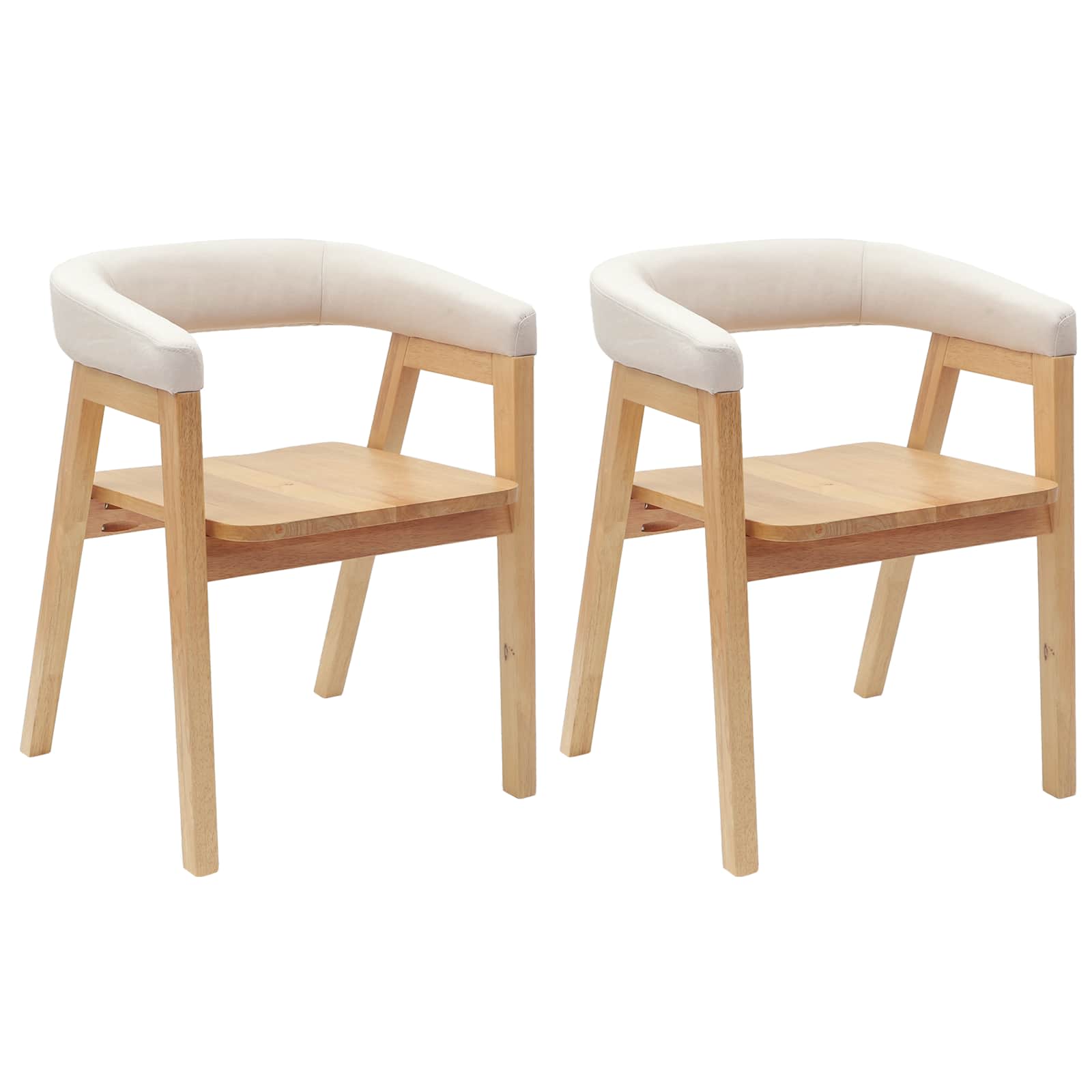 Trpezarijske stolice 2 pcs Prirodna 54 x 57 x 73 cm