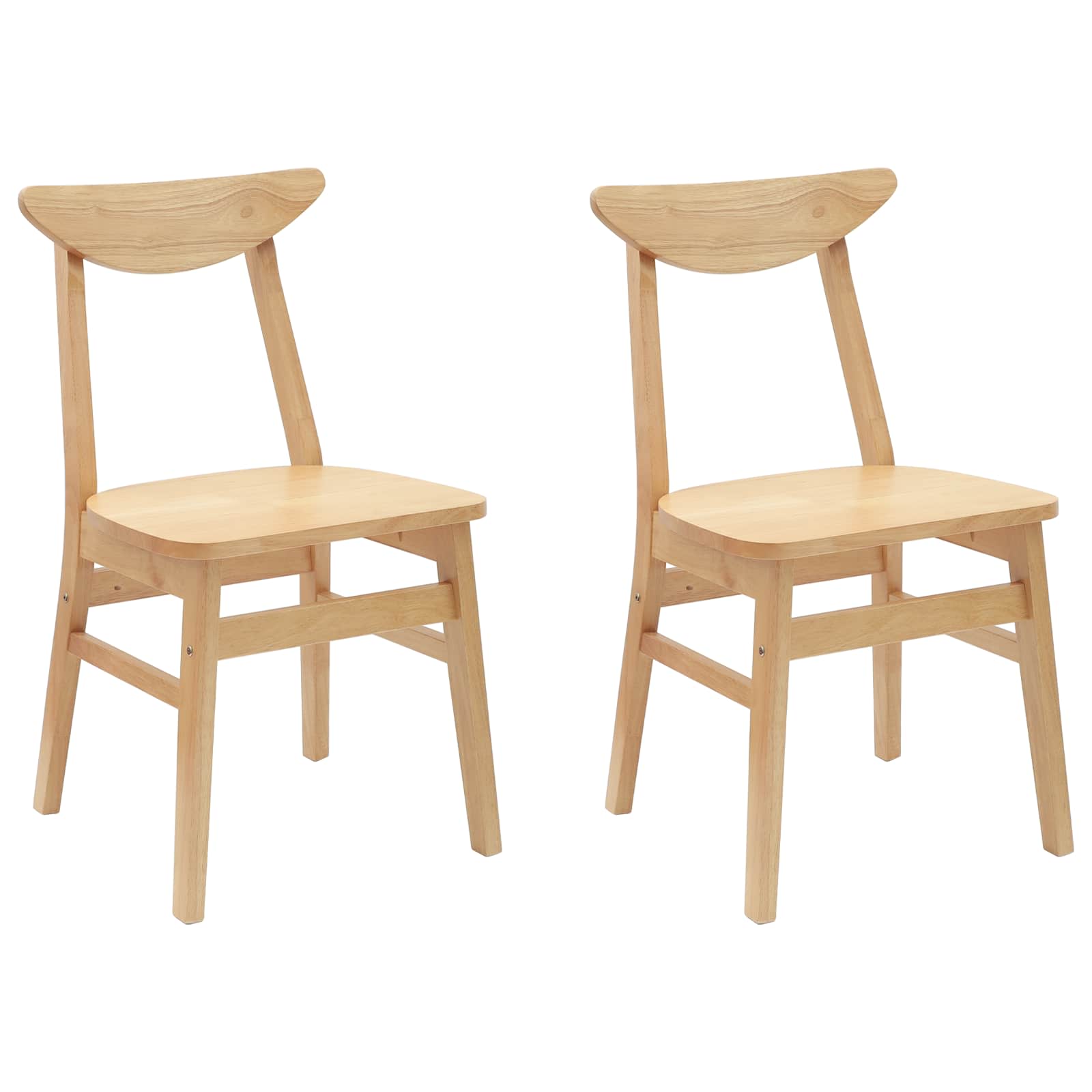 Trpezarijske stolice 2 pcs Prirodna 42 x 47.5 x 81 cm